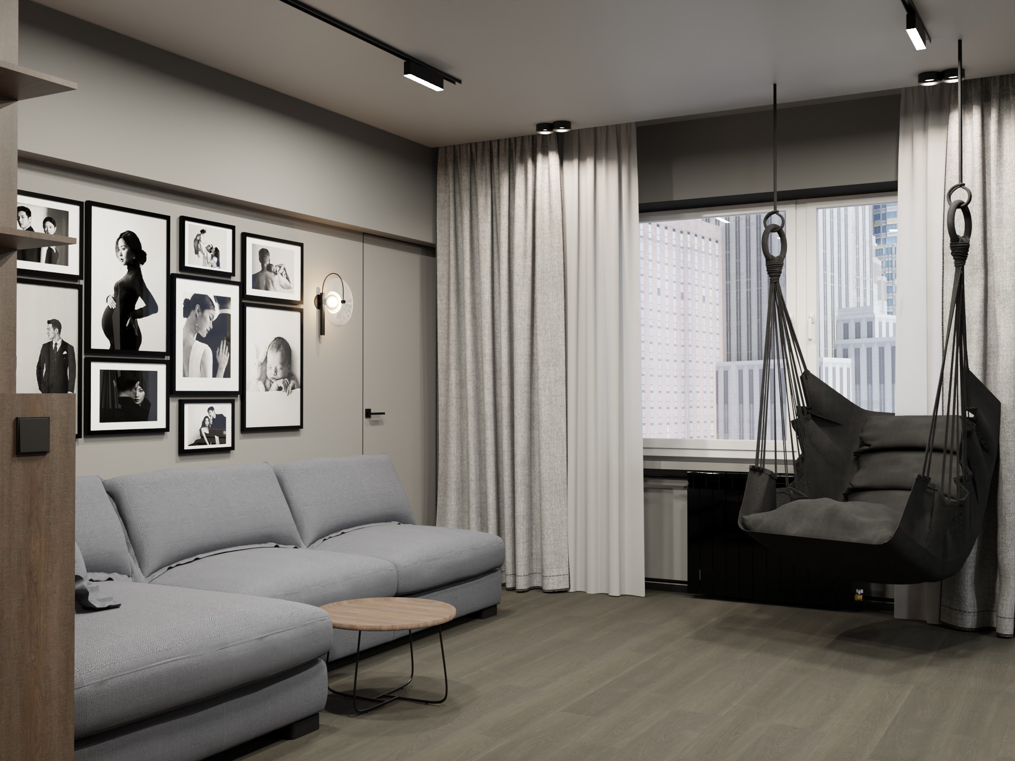 Квартира 80 м² — графичный интерьер